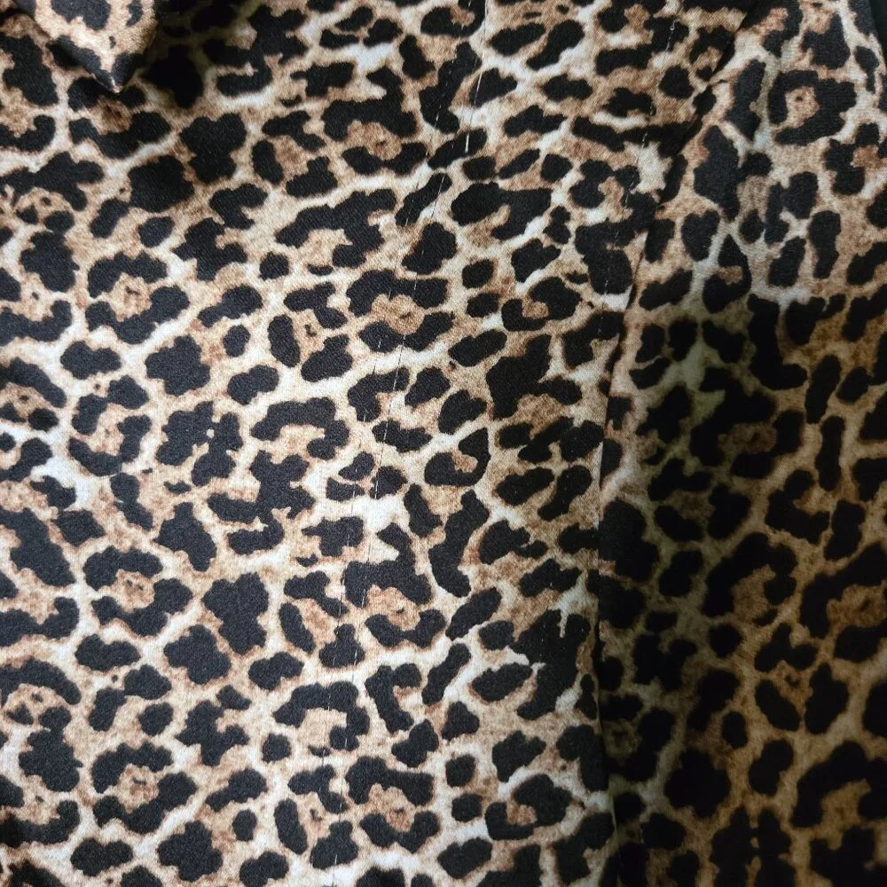 Rachel Zoe Womens Leopard‎ Print Button-Up Blouse Medium
